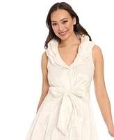 ivy + blu Women's Triple-Collar Tie-Front Sleeveless Dress