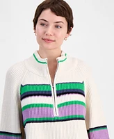 Free People Women's Greta Striped Half-Zip Sweater