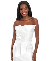 ivy + blu Women's Pleated Bustier Peplum Mini Dress