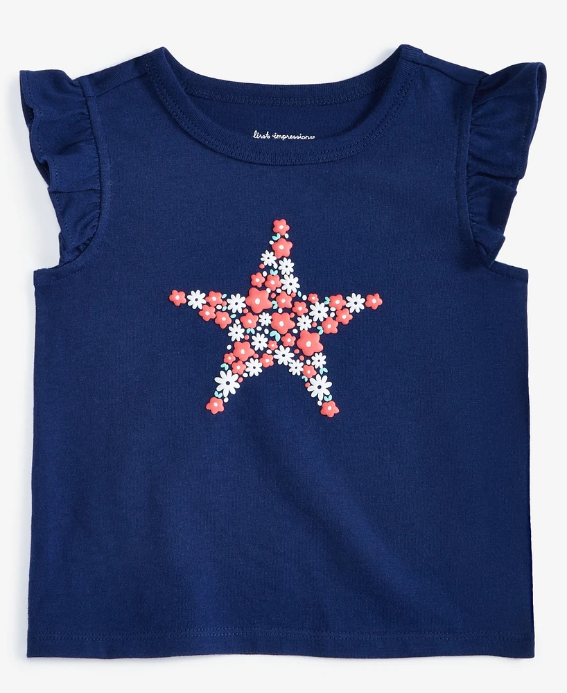 First Impressions Baby Girls Flower Star Graphic T-Shirt, Exclusively at Macy's