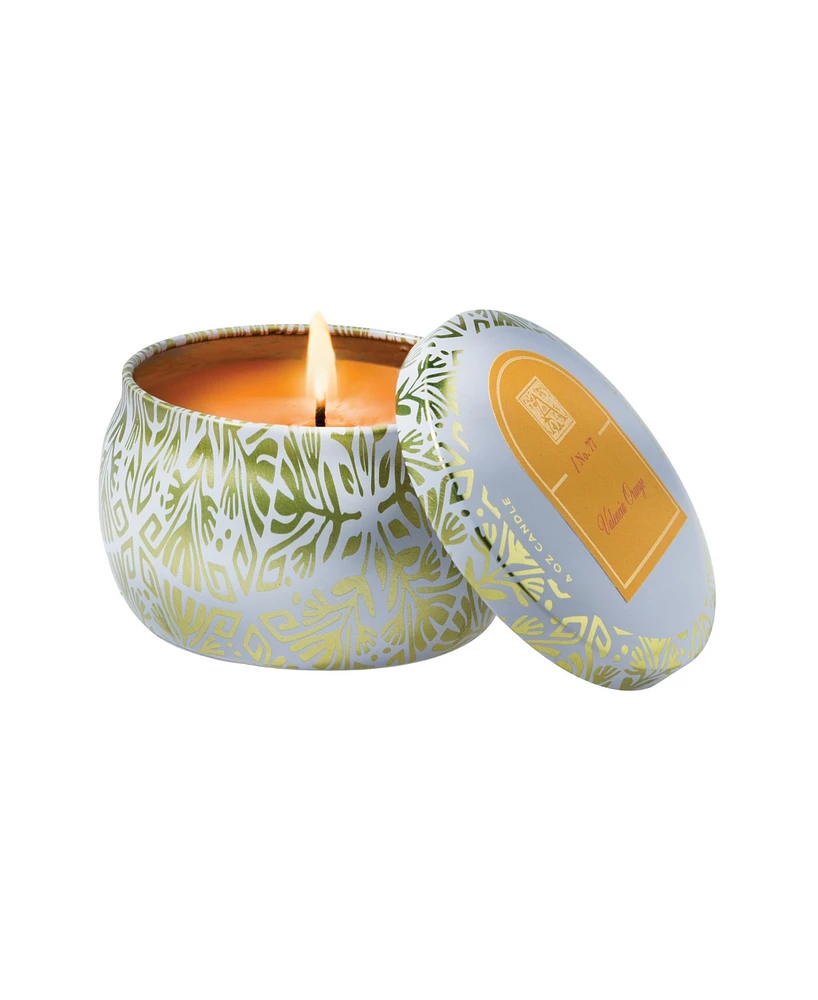 Aromatique Valencia Printed Tin Candle with Lid, 4 oz.