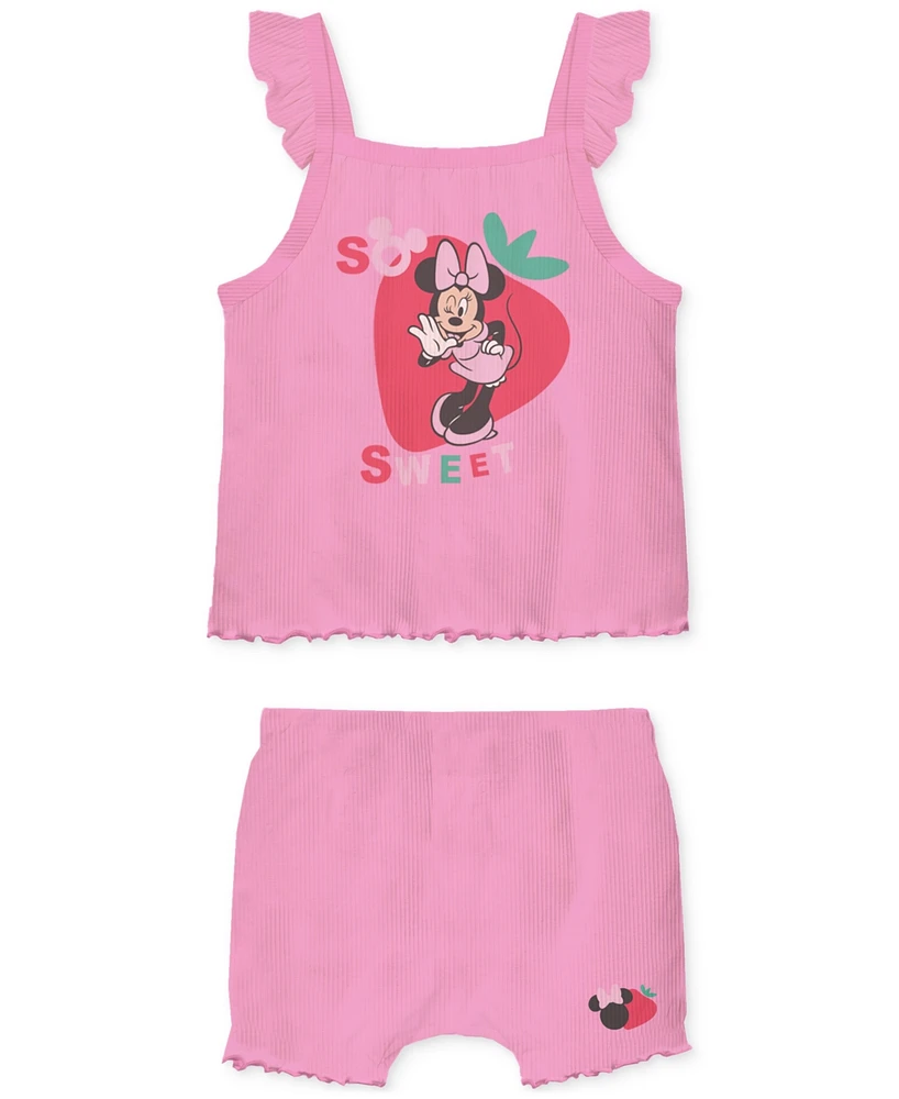 Disney Baby Girls Minnie Mouse Top & Shorts, 2 Piece Set