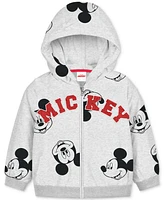 Disney Baby Boys Mickey Mouse Hoodie, Bodysuit & Shorts, 3 Piece Set