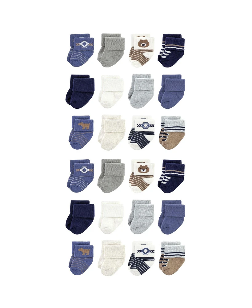 Hudson Baby Cotton Rich Baby Terry Socks -Pack, Bear