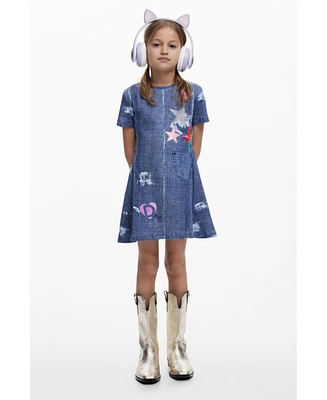 Desigual Girls Girls's Denim dress with stars