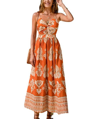 Women's Evening Sun Ornate Midi Beach Dress