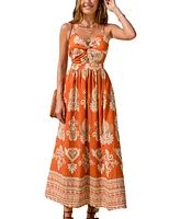 Women's Evening Sun Ornate Midi Beach Dress