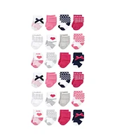 Luvable Friends Cotton Rich Baby Terry Socks 24-Pack, Bows, 0-6 Months