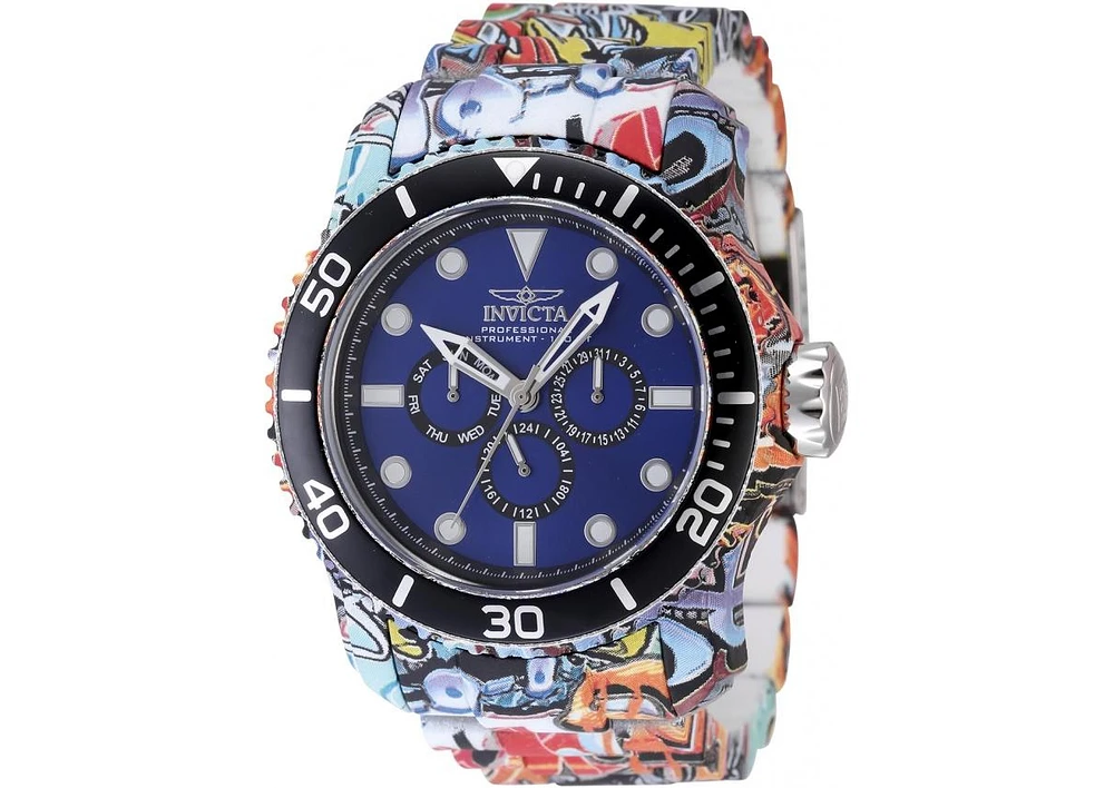 Invicta Men's 47856 Pro Diver Quartz Chronograph Black, Blue Dial Watch