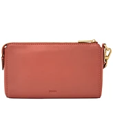 Fossil Small Heart Design Zipper Wristlet Wallet