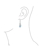 Bling Jewelry Blue Topaz Amethyst Moonstone Celtic Knot Dangle Earrings in Sterling Silver