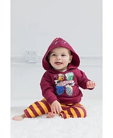 Harry Potter Fleece Pullover Hoodie Bodysuit and Pants 3 Piece Outfit Set