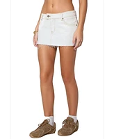 Edikted Womens Bow Denim Mini Skort