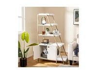 Large Cat Litter Box Enclosure with Storage & Ladder Shelf Stylish & Functional Hidden Litter Cabinet