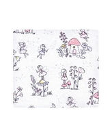 Hudson Baby Infant Girl Cotton Poly Flannel Receiving Blankets, Garden Fairies, One Size