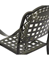 Patio Chairs set of 2 Cast Aluminum Furniture Outdoor Metal Garden Chair for Indoor Bistro Balcony