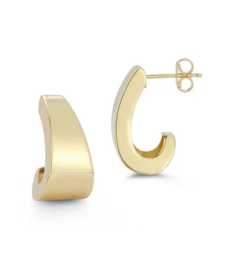 Rachel Zoe Fine Jewelry 14K Gold Chunky and Wide J Hoop Earrings