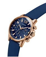 Guess Men's Multifunction Blue Silicone Watch, 44mm