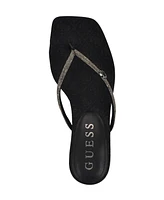 Guess Women's Mayan Rhinestone Thong Kitten Heel Sandals