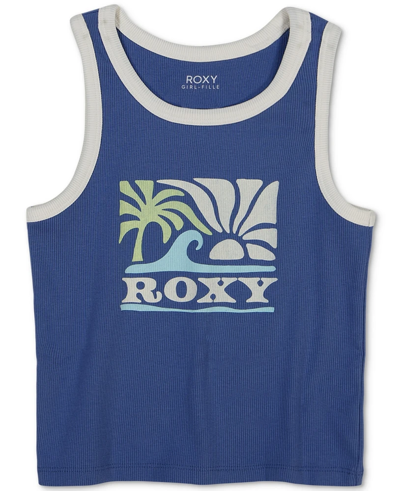 Roxy Big Girls Wavy Day Graphic Ribbed Tank Top