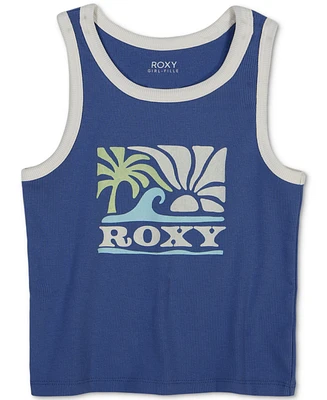 Roxy Big Girls Wavy Day Graphic Ribbed Tank Top