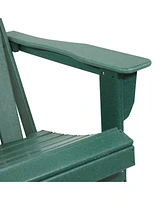 Folding All-Weather Adirondack Chair - For Patio or Yard - 300-Pound Capacity - 34.5-Inch - Green