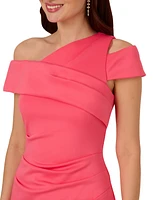 Adrianna Papell Women's Asymmetrical Ruched Gown