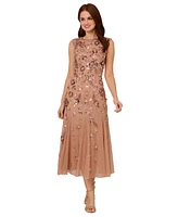 Adrianna Papell Petite Embellished Mesh Midi Dress