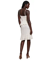 Guess Women's Lula Ruffle-Waist Sleeveless Lace Dress