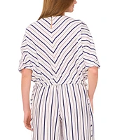 Sam & Jess Women's Drawstring-Hem Puff-Sleeve Top