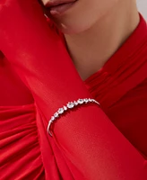 Eliot Danori Silver-Tone Cubic Zirconia Bangle Bracelet, Exclusively at Macy's