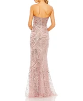 Women's Strapless Embellished Gown