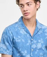 Sun + Stone Men's Denim Floral Dream Shirt, Exclusively at Macy's