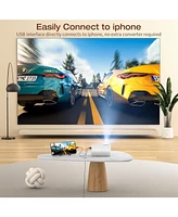 Elephas Mini Projector, 2024 Upgraded Portable Projector with 9000 Lux and Full Hd 1080P, Movie Projector Compatible with iOS/Android Phone/Tablet/Lap