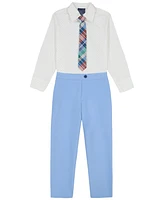 Tommy Hilfiger Toddler and Little Boys 3-Piece Stretch Diamond Geo Shirt Pant Set with Tie