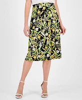 Kasper Women's Printed Pull-On Midi Skirt