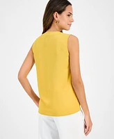 Kasper Women's Sleeveless V-Neck Top, Regular & Petite
