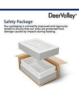 DeerValley 30" L x 20" W Single Bowl Fireclay Farmhouse Kitchen Sink with Bottom Grid and Strainer Drain