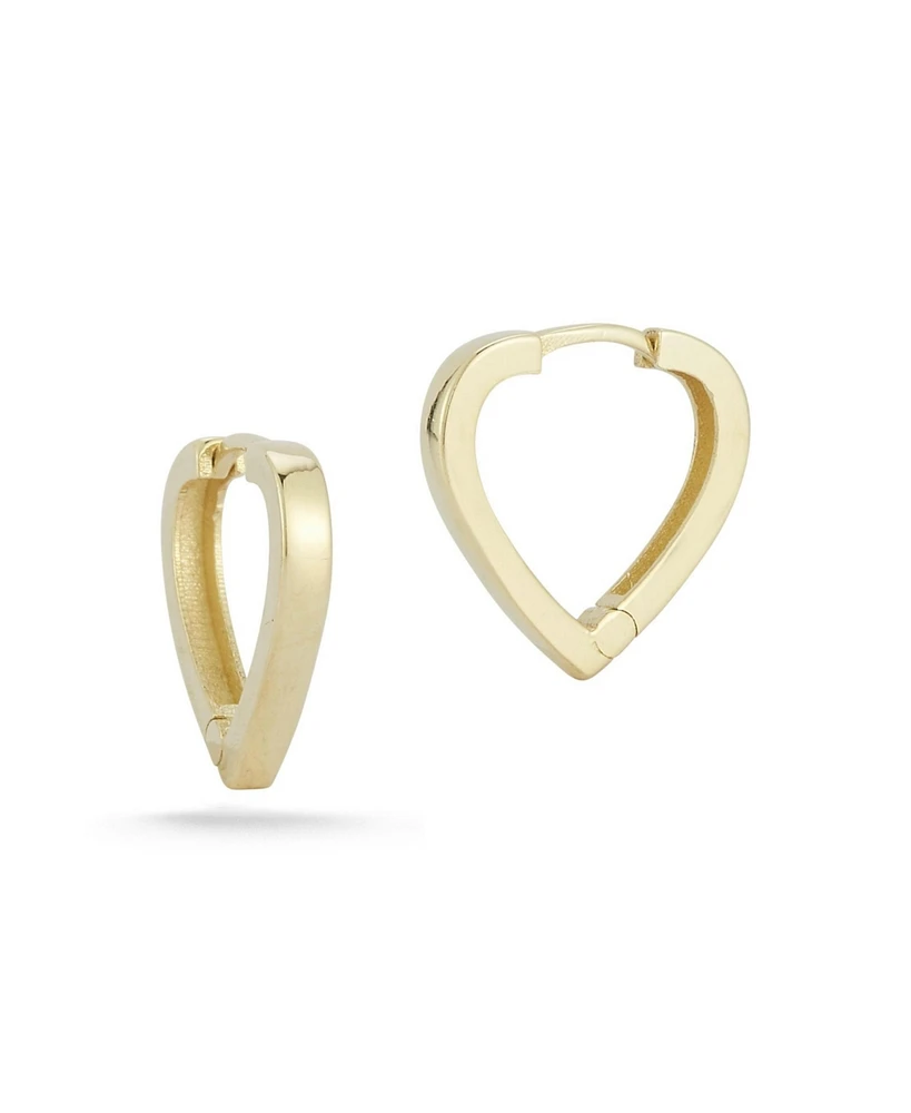 Rachel Zoe Fine Jewelry 14K Gold Heart Shaped Huggie Hoop Earrings