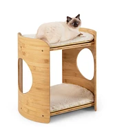 2-Tier Cute Small Cat Tree Cozy & Fun Play Tower for Indoor Cats