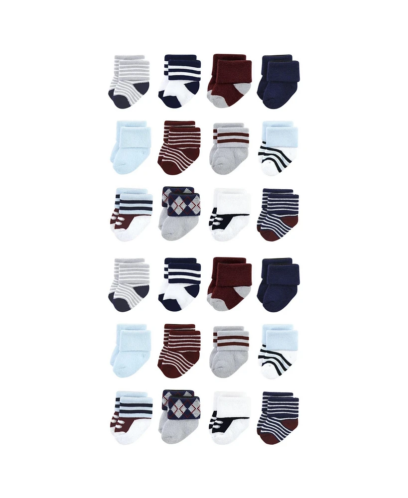 Little Treasure Baby Cotton Rich Terry Socks 24-Pack, Genius, 6-12 Months