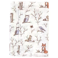 Hudson Baby Boys and Girls Cotton Poly Flannel Burp Cloths 8-Pack Set, Enchanted Forest, One Size