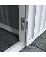 8x10 ft Outdoor Shed: Galvanized Steel with 6 Vents and Double Lockable Door
