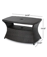 All-in-One Outdoor Side Table: Stylish Serving and Coffee Table with Umbrella Hole