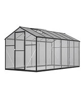 Large Green House: 6' x 12' Double Flush Door Polycarbonate Greenhouse