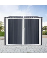 Bicycle Outdoor Steel Storage Shed, Stores 4 Bikes,Grey