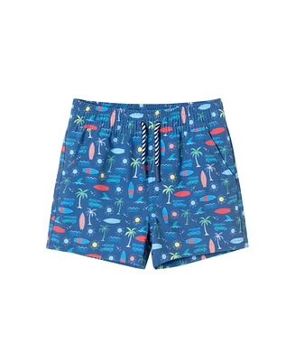 Toddler/Child Boys Navy Surf Icon Print Swim Trunk
