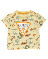 Guess Baby Boys 2-Piece Short All Over Print Sleeve T-Shirt and Knit Denim Set