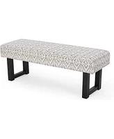 Ashford Boho Fabric Bench Great Deal Furniture Boho Fabric Bench, Black Print