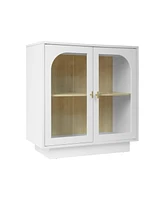 Storage Cabinet with Acrylic Door for Living Room 2 Door Storage Cabinet Sideboard Cabinet Entryway Cabinet